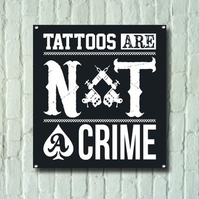A Homim Tattoo Studio, Metal Sign, Tattoo Studio Decor, Tattoo Studio Signs, Tattoo Lover, Tattoo Parlor, Tattoo Shop, Tattoos, Tattooist, 8" X 12" inch