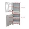 Kings Brand Furniture - Tall Bathroom Storage Cabinet with 2 Doors & 1 Drawer, Freestanding Floor Linen Cabinet for Bathroom, Living Room, Kitchen, White view 2