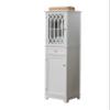 Kings Brand Furniture - Tall Bathroom Storage Cabinet with 2 Doors & 1 Drawer, Freestanding Floor Linen Cabinet for Bathroom, Living Room, Kitchen, White view 3