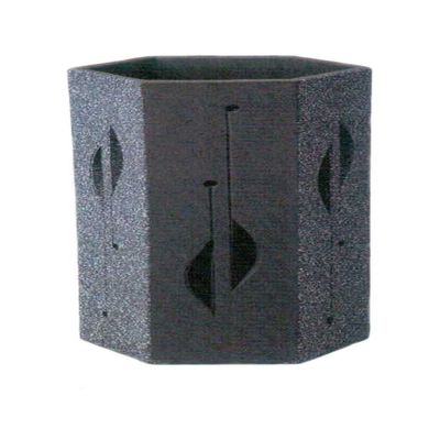 Yamasho Pottery Umbrella Stand, Black, etc. Approx. Depth 10.2 x Width 8.9 x Height 18.5 inches (26.0 x 22.5 x 47.0 cm), Shigaraki Ware Two-Tone Transparent Carved Hex Umbrella Stand
