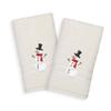 Authentic Hotel and Spa Snowman Embroidered Turkish Cotton Hand Towels (Set of 2) Grey view 3