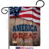 Proud to Make America Great Again Garden Flag Set with Stand Americana Star and Stripes Patriotism Independence Memorial United State American Small Gift Yard House Banner 13 X 18.5 view 2