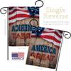 Proud to Make America Great Again Garden Flag Set with Stand Americana Star and Stripes Patriotism Independence Memorial United State American Small Gift Yard House Banner 13 X 18.5 view 3