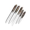 Art and Cook Stainless Steel 5 Piece Knife Set with 1 Magnetic Block: 8" Chef's Knife, 8" Slicer Knife, 8" Bread Knife, 5" Utility Knife, 3.5" Paring Knife, 1 Ash Wood Block view 2