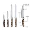 Art and Cook Stainless Steel 5 Piece Knife Set with 1 Magnetic Block: 8" Chef's Knife, 8" Slicer Knife, 8" Bread Knife, 5" Utility Knife, 3.5" Paring Knife, 1 Ash Wood Block view 4