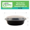 16 oz - 75 Count - Round Microwaveable Plastic Meal Prep Containers with Lids - Food Storage Container - Certified BPA-Free, Stackable, Reusable Microwave, Dishwasher, Freezer Safe, Disposable (Black) view 3