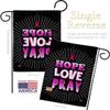 Love for Pink Ribbon Garden Flag Set with Stand Support Awareness Inspirational Survivor Prevention Cancer Autism Breast BLM Small Decorative Gift Yard House Banner Made In USA 13 X 18.5 view 3