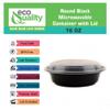 16 oz - 125 Count - Round Microwaveable Plastic Meal Prep Containers with Lids - Food Storage Container - Certified BPA-Free, Stackable, Reusable Microwave,Dishwasher, Freezer Safe, Disposable (Black) view 2