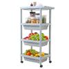 ZSH-stc 4 Tier Kitchen Storage Trolley with Wheels Plastic Fruit Vegetable Rack for Bathroom Multifunction Organizing (Color : Blue) view 1