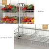 ZSH-stc 3 Tier Kitchen Storage Trolley with Wheels Stainless Steel Fruit Vegetable Rack for Bathroom Multifunction Organizing (Size : 35 * 28 * 85cm) view 3