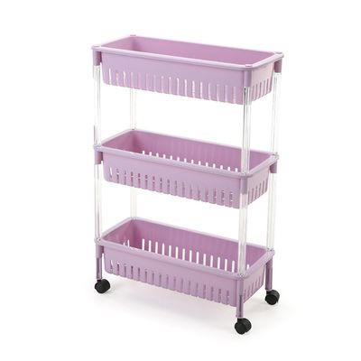 ZSH-stc Kitchen Storage Trolleys Slide Out Storage Tower Movable Detachable Shelf with Wheels 3 Tier for Kitchen Bathroom Living Room (Color : C)