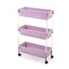 ZSH-stc Kitchen Storage Trolleys Slide Out Storage Tower Movable Detachable Shelf with Wheels 3 Tier for Kitchen Bathroom Living Room (Color : C) view 1