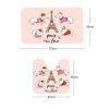 Amagical Paris Eiffel Tower French Decor Paris Tower Love and Cute Dogs Pattern 3 Piece Bathroom Mat Set Shower Curtain Set Non Slip Bath Mat Contour Mat and Waterproof Shower Curtain with 12 Hooks view 4
