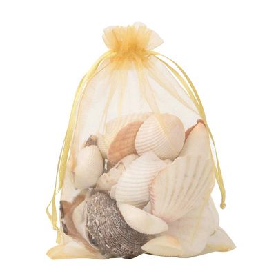 Pandahall 100Pcs 5x7 Inch Drawstring Sheer Organza Gift Bags Party Wedding Favor Jewelry Candy Storage Pouches (Goldenrod)