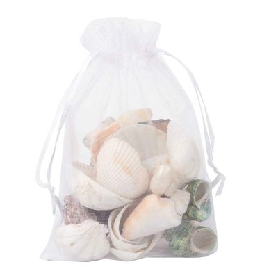Pandahall 100Pcs 5x7 Inch Drawstring Sheer Organza Gift Bags Party Wedding Favor Jewelry Candy Storage Pouches (White)