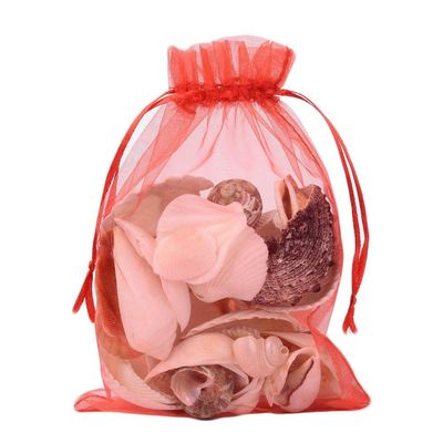Pandahall 100Pcs 5x7 Inch Drawstring Sheer Organza Gift Bags Party Wedding Favor Jewelry Candy Storage Pouches (Red)