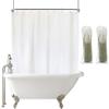 YISURE White Shower Curtain for Clawfoot Tub, 180x70 Wrap Around Liner with Magnets, PEVA Extra Wide Bathtub Curtain for Bathroom Vintage Freestanding Tub, Include Stainless Metal Hooks view 1