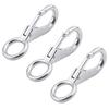 MroMax Fixed Eye Hook,304 Stainless Steel 0 Carabiner Lock Boat Clip Hook 98mm Length Silver Tone 3pcs view 1