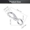 MroMax Fixed Eye Hook,304 Stainless Steel 0 Carabiner Lock Boat Clip Hook 98mm Length Silver Tone 3pcs view 2