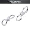 MroMax Fixed Eye Hook,304 Stainless Steel 0 Carabiner Lock Boat Clip Hook 98mm Length Silver Tone 3pcs view 3