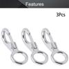 MroMax Fixed Eye Hook,304 Stainless Steel 0 Carabiner Lock Boat Clip Hook 98mm Length Silver Tone 3pcs view 4