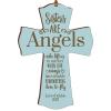LifeSong Milestones Personalized Family Sisters are Angels Keepsake Wooden Cross Decorative Ornament Gift for Sisters from Family 4 x 6 (Blue) view 1