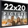 22x20 Frame Black Picture Frame - Complete Modern Photo Frame Includes UV Acrylic Shatter Guard Front, Acid Free Foam Backing Board, Hanging Hardware Wood Wall Frames for Family Photos - no Mat view 1