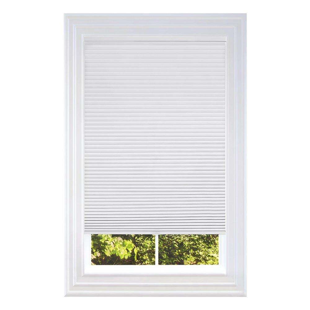 BlindsAvenue Cellular Honeycomb Cordless Shade, 9/16" Single Cell, Blackout, Cotton White, Size: 26" W x 48" H