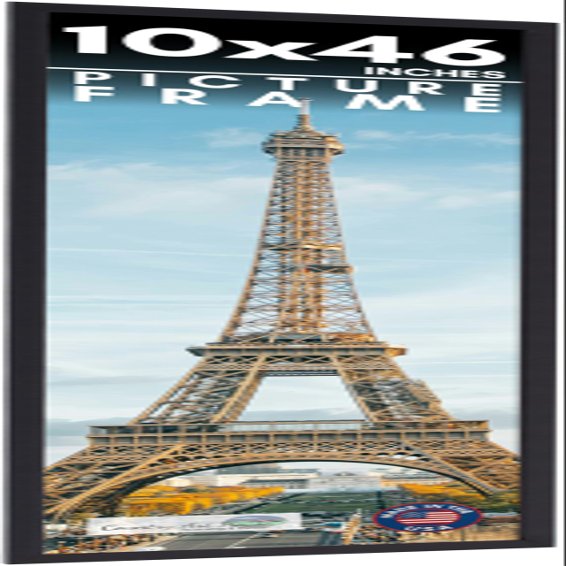 10x46 Frame Black Picture Frame - Complete Modern Photo Frame Includes UV Acrylic Shatter Guard Front, Acid Free Foam Backing Board, Hanging Hardware Wood Wall Frames for Family Photos - no Mat