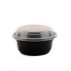 24oz - 150 Count - Round Microwavable Plastic Meal Prep Containers with Lids - Food Storage Container - Certified BPA-Free, Stackable, Reusable Microwave, Dishwasher, Freezer Safe, Disposable (Black) view 2