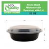 32oz - 75 Count - Round Microwavable Plastic Meal Prep Containers with Lids - Food Storage Container - Certified BPA-Free, Stackable, Reusable Microwave, Dishwasher, Freezer Safe, Disposable (Black) view 3