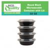 32oz - 75 Count - Round Microwavable Plastic Meal Prep Containers with Lids - Food Storage Container - Certified BPA-Free, Stackable, Reusable Microwave, Dishwasher, Freezer Safe, Disposable (Black) view 4