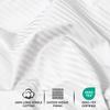 Feather & Stitch 500 TC Split King Size Damask Bed Sheet Set, 100% Cotton Soft Breathable Bedsheets, 5 Piece 18" Deep Pockets Sateen Weave Striped Bedding Mattress Resort Hotel - (Stripe White) view 4