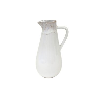 Casafina Ceramic Stoneware 56 oz. Pitcher - Taormina Collection, White | Microwave & Dishwasher Safe Dinnerware | Food Safe Glazing | Restaurant Quality Serveware