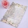 50 pcs 250GSM Silver Glitter Wedding Invitations Cards Laser Cut Pocket Covers only, no envelope,no insert 5x7 view 3