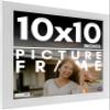 10x10 Frame White Solid Wood Picture Frame Includes UV Acrylic Shatter Guard Front, Acid Free Foam Backing Board, Hanging Hardware Wood Square Frame Wall Frames for Family Photos - no Mat view 1