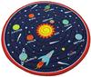 HUAHOO Blue Solar System Kids Area Rug Educational Learning Carpet Fun Rug Children Area Rug for Playroom & Nursery - Non Skid Gel Backing (79" Round, Round Solar System) view 2