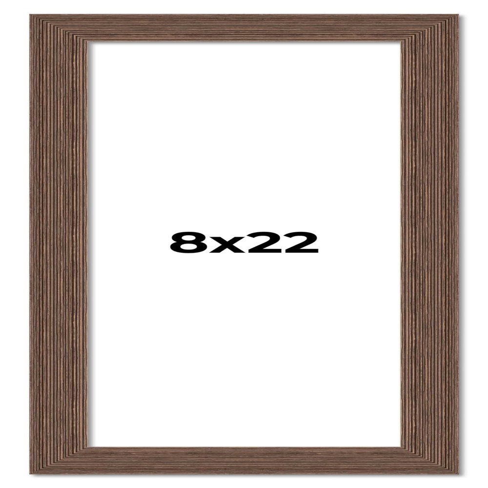 CountryArtHouse 8x22 Frame Brown Distressed Barnwood Picture Frame | Rustic Farmhouse Photo Frame Includes UV Acrylic Shatter Guard Front, Acid Free Foam Backing Board, Hanging Hardware