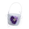 LOVIVER Exquisite Colorful Faux Pearl Rhinestone Flower Girl Basket Wedding Ceremony - Purple view 1