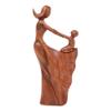 NOVICA Brown Wood Abstract Sculpture from Indonesia 'Motherly Affection' view 1