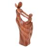 NOVICA Brown Wood Abstract Sculpture from Indonesia 'Motherly Affection' view 2