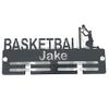 Super Cool Creation Personalised"Basketballer" Medal Hanger - Light Grey view 1