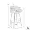 Armen Living LCAEBABLGR30 ALEC Counter Chair, Gray, Black, 360 Rotatable High Cushioning, Faux Leather, Seat Height 29.9 inches (76 cm) view 3