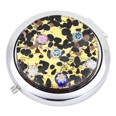 GlassOfVenice Murano Glass Millefiori Folding Compact Mirror - Gold Millefiori