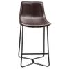 Alpine Furniture Live Edge Set of 2 Dining Metal Leg Pub Chairs in Dark Brown view 1