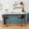 Alpine Furniture Live Edge Set of 2 Dining Metal Leg Pub Chairs in Dark Brown view 2
