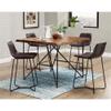 Alpine Furniture Live Edge Set of 2 Dining Metal Leg Pub Chairs in Dark Brown view 4