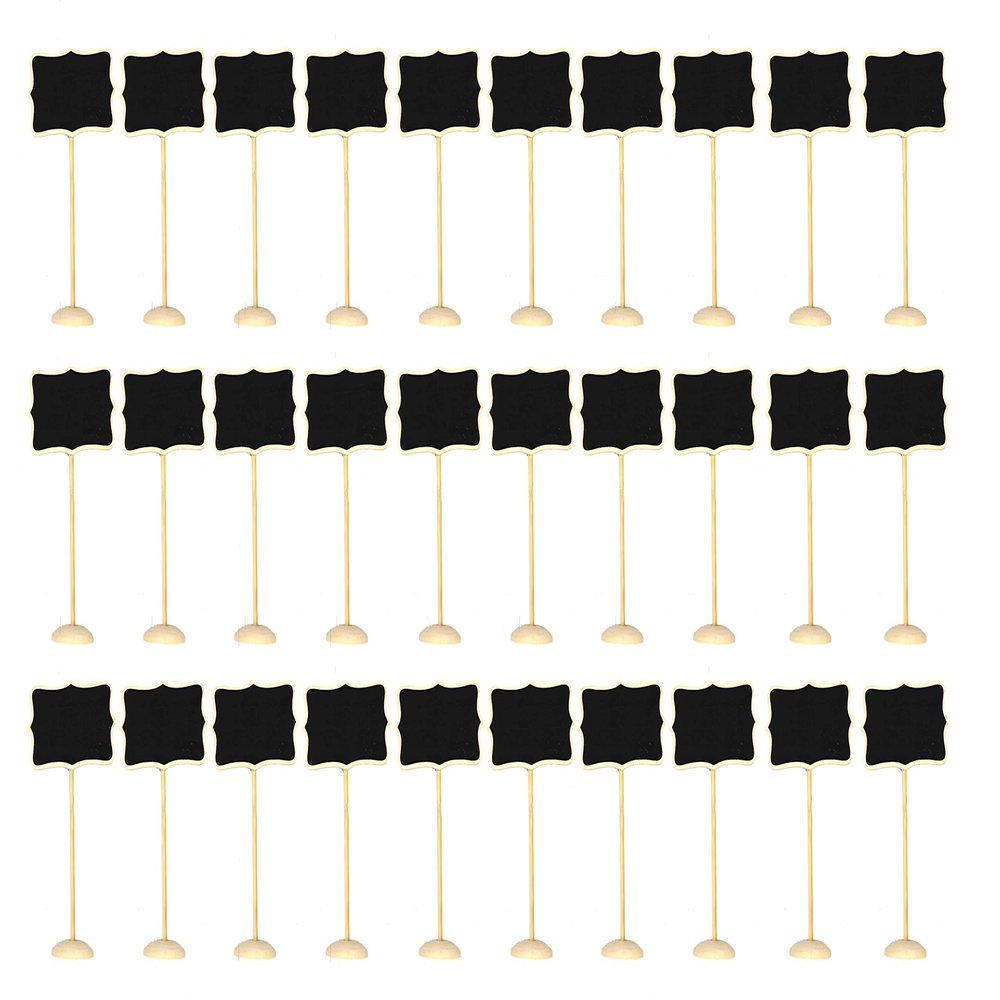 FGen 30pcs Gift Creative Small Blackboard Wedding Gift Home Decoration Crafts Decoration Wooden Blackboard Bar Table Decoration
