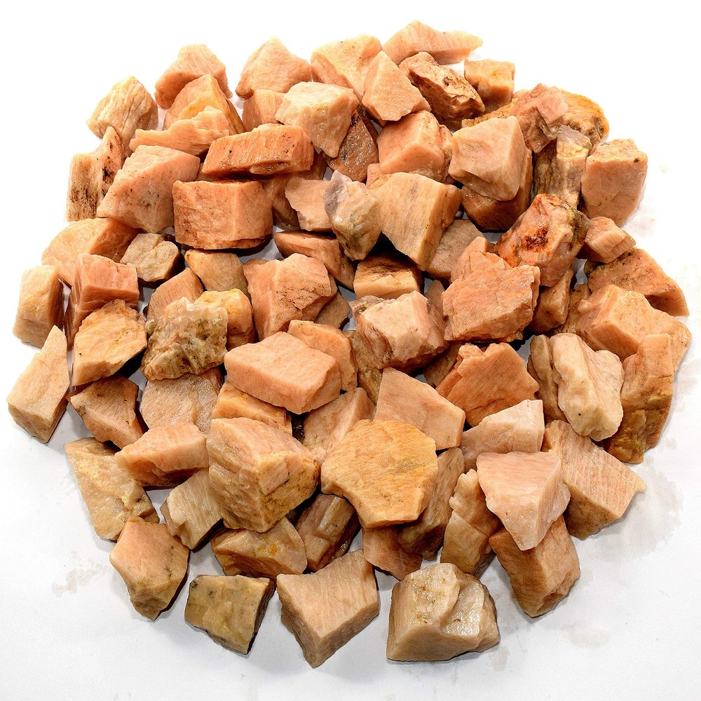 Natural Peach Orange Moonstone Rough Stones Feldspar Crystal Mineral Gemstone Raw Specimens for Cabbing fron India (30PCS)