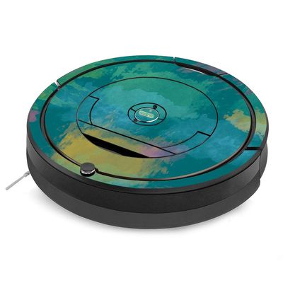 MightySkins Skin Compatible with iRobot Roomba 890 Minimal Coverage Vacuum - Watercolor Blue | Protective, Durable, and Unique Vinyl Decal wrap Cover | Easy to Apply, Remove | Made in The USA